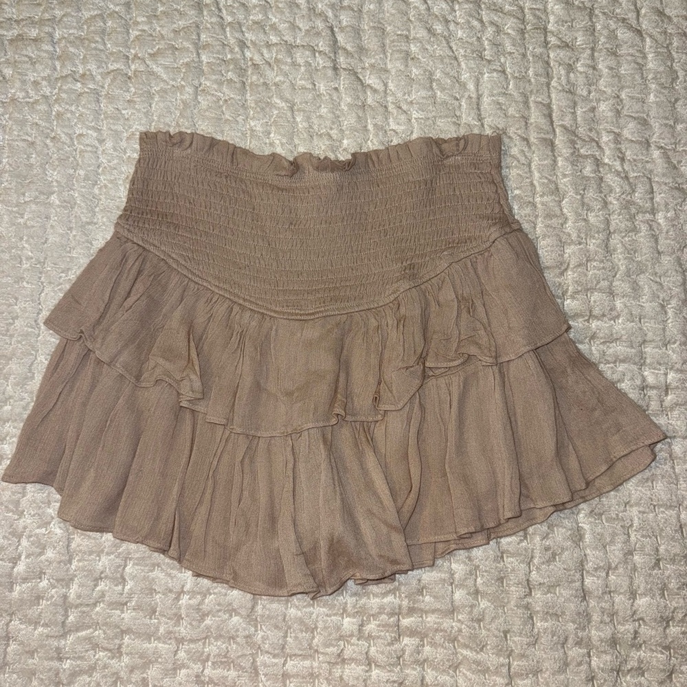 Pants Store Tan Ruffle Skirt